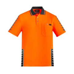 Syzmik ZH320 Mens Komodo Polo, Short Sleeve, Orange/Charcoal