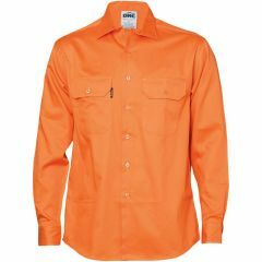 DNC 3202 190gsm Cotton Drill Shirt, Long Sleeve, Orange
