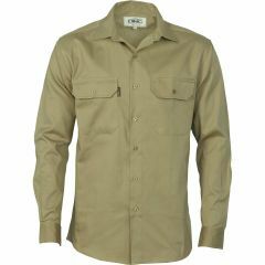 DNC 3202 190gsm Cotton Drill Shirt, Long Sleeve, Khaki