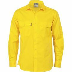 DNC 3208 155gsm Lightweight Cotton Drill Shirt, Long Sleeve, Yellow