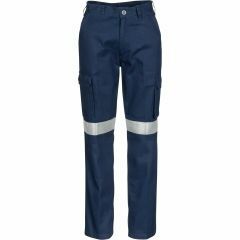 DNC 3323 311gsm Ladies Reflective Cotton Drill Cargo Trousers, Navy