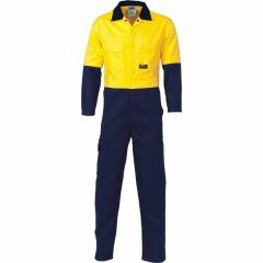 DNC 3852 190gsm Cotton Drill Coveralls, Yellow/Navy