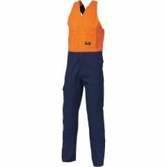 DNC 3853 311gsm Action Back Cotton Drill Coveralls, Orange/Navy