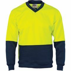 DNC 3822 300gsm V-Neck Polyester Sloppy Joe Sweater, Yellow/Navy