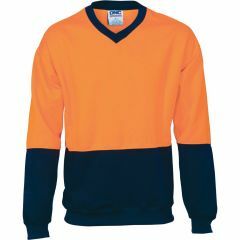 DNC 3822 300gsm V-Neck Polyester Sloppy Joe Sweater, Orange/Navy