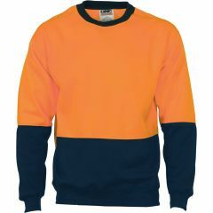 DNC 3821 300gsm Crew Neck Polyester Sloppy Joe Sweater, Orange/Navy