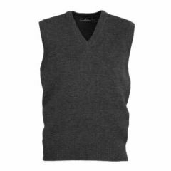 Biz Collection WV6007 Mens Woolmix V Neck Vest, Charcoal