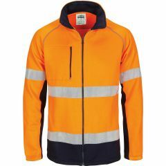DNC 3726 300gsm Hoop Reflective Full Zip Poly/Cotton Fleece Sweat Shirt, Orange/Navy