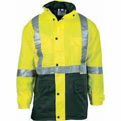 DNC 3863 300D H Style Reflective Long Quilted Jacket, Yellow/Bottle