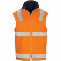 DNC 3765 311gsm Hoop Reflective Cotton Drill Reversible Vest, Orange/Navy