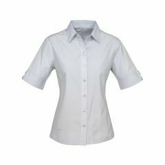 Biz Collection S29522 Ladies Ambassador Short Sleeve Shirt, Silver/Grey