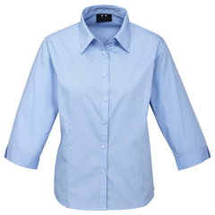 Biz Collection S10521 Ladies Base 3/4 Sleeve Shirt, Light Blue