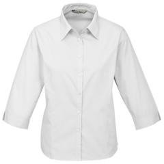 Biz Collection S10521 Ladies Base 3/4 Sleeve Shirt, White