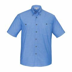 Biz Collection SH113 Mens Short Sleeve Wrinkle Free 100% Cotton Chambray Shirt