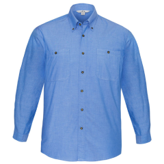 Biz Collection SH112 Mens Wrinkle Free 100% Cotton Chambray Shirt, Long Sleeve