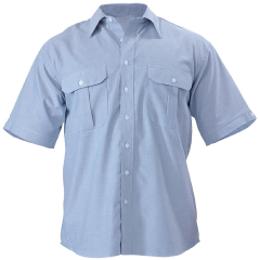 Bisley BS1030 135gsm Oxford Business Shirt, Short Sleeve, Blue