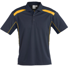 Biz Collection P244MS Mens United Short Sleeve Polo 155gsm, Navy/Gold