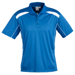 Biz Collection P244MS Mens United Short Sleeve Polo 155gsm, Royal/White