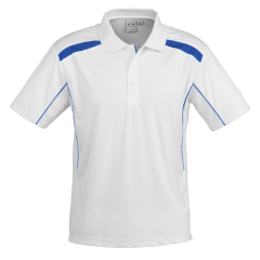 Biz Collection P244MS Mens United Short Sleeve Polo 155gsm, White/Royal