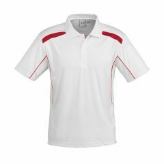 Biz Collection P244MS Mens United Short Sleeve Polo, White/Red