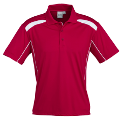 Biz Collection P244MS Mens United Short Sleeve Polo 155gsm, Red/White