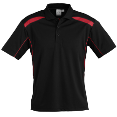 Biz Collection P244MS Mens United Short Sleeve Polo 155gsm, Black/Red