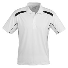 Biz Collection P244MS Mens United Short Sleeve Polo 155gsm, White/Black
