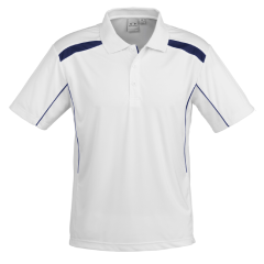 Biz Collection P244MS Mens United Short Sleeve Polo 155gsm, White/Navy