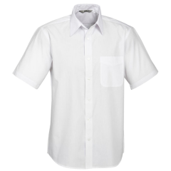 Biz Collection S10512 Mens Base Short Sleeve Shirt, White