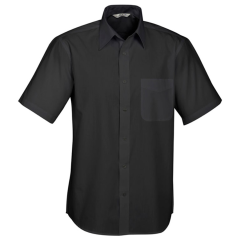 Biz Collection S10512 Mens Base Short Sleeve Shirt, Black