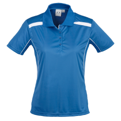 Biz Collection P244LS Ladies United Short Sleeve Polo 155gsm, Royal/White