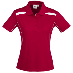 Biz Collection P244LS Ladies United Short Sleeve Polo 155gsm, Red/White