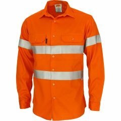 DNC 3405 Patron Saint F/R Hoop Reflective Cotton Drill Shirt, Orange, Long Sleeve