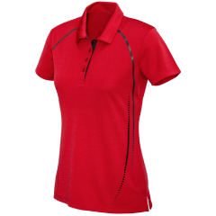 Biz Collection P604LS Ladies Cyber Polo, Red/Silver