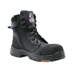 Steel Blue 617539 Torquay Zip Sided Lace Up Safety Boot - Black