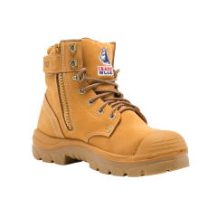 Steel Blue 342152 Argyle Zip Sider Lace Up Safety Boot, Wheat with Bumpcap & Nitrile Sole