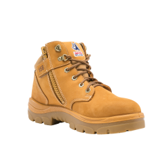 Steel Blue 312158 PARKES Lace Up Zip Sider Safety Boots, Wheat