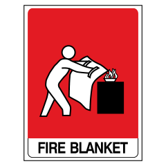 ECONO - 215x150 Poly - Fire Blanket Identification Sign