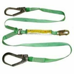 Miller Twin Leg Webbing Lanyard with Energy Absorbers, 2m with 64mm Scaffold Hooks on Both Legs