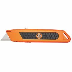 Auto-Retracting Orange Safety Knife with Rubber Grip