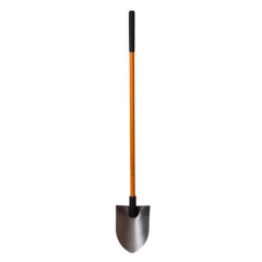 Insulated Non Conductive Round Mouth Shovel, Long Handle