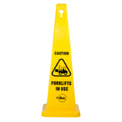 890mm Safety Cone - Caution Forklifts In Use
