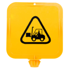 Yellow Lock-in Sign Frame - Forklifts Pictogram