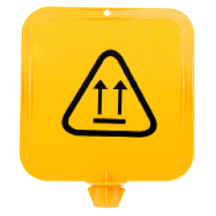 Yellow Lock-In Sign Frame - Workers Above Pictogram