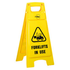 Plastic Sign Stand - Double Sided - Forklifts in Use