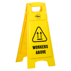 Plastic Sign Stand - Double Sided - Workers Above