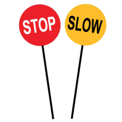 Stop/Slow Bat, 450mm Class 1 Reflective, With Timber Handle