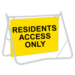 900x600mm - Metal - Class 1 Reflective - Residents Access Only with swingstand