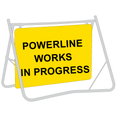 Powerline Works In Progress (Text), 900 x 600mm Metal, Class 1 Reflective, Sign Only