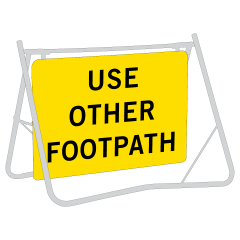 Use Other Footpath, 900 x 600mm Metal, Class 1 Reflective, Swing Stand & Sign